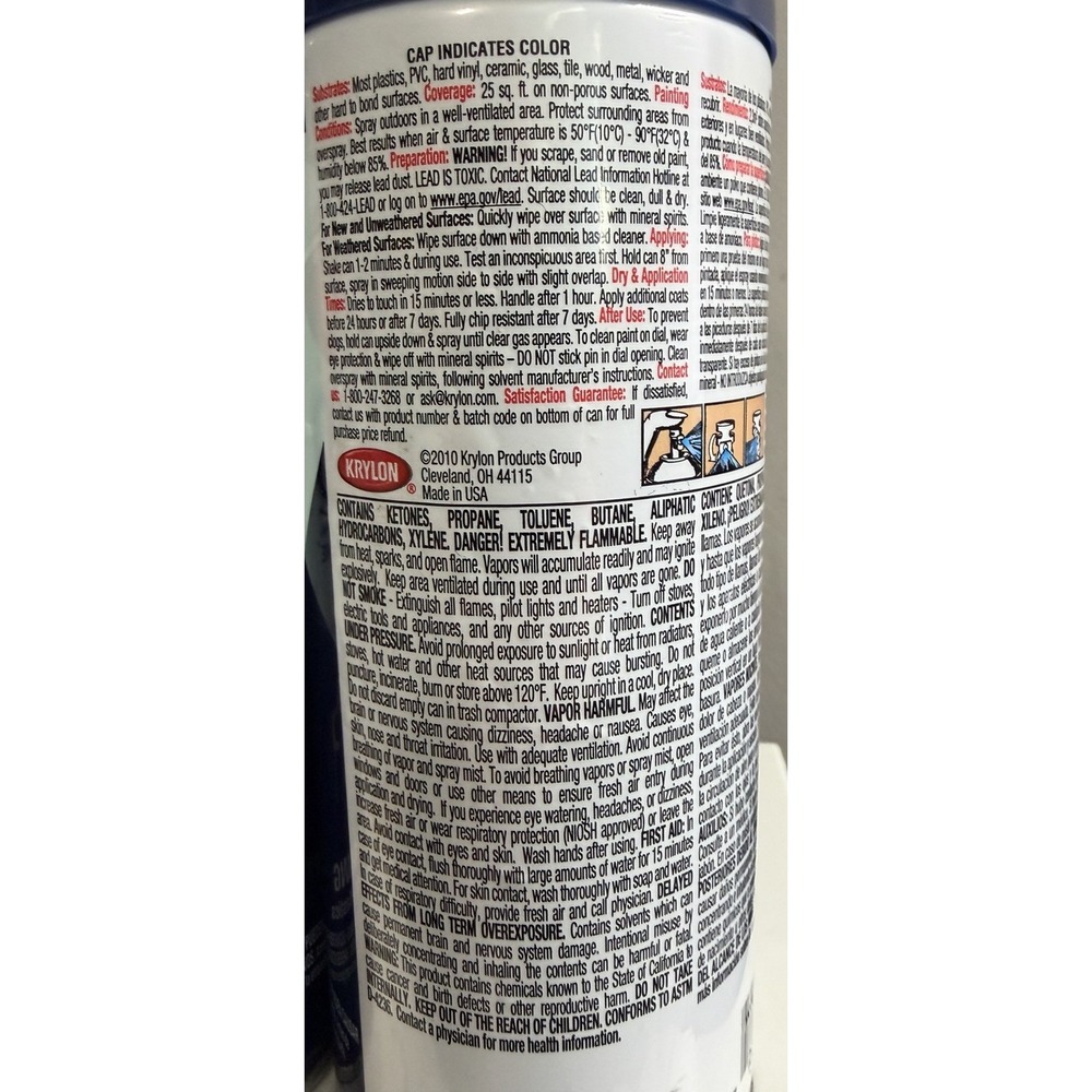 2X Krylon 2326 Navy Gloss Fusion Spray Paint for Plastic Wood 12oz - Picture 2 of 5